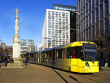 Tram in St Peters Square Manchester