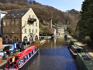 The Rochdale Canal at Hebden Bridge Yorkshire