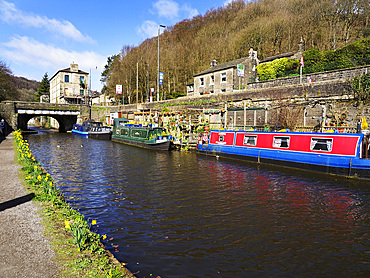 Mayroyd Moorings on the Rochdale Canal at Hebden Bridge