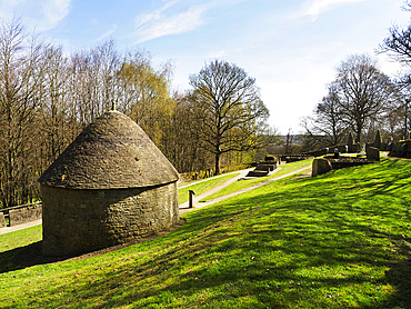 Shephards Hut at The Great Wall of Shibden in Shibden Park Halifax Yorkshire