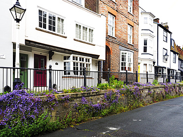 Houses on the Old Town High Street in Hastings East Sussex