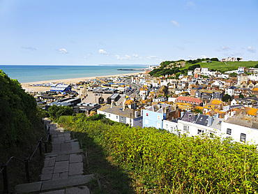 View over the Old Town from East Hill Hastings East Sussex