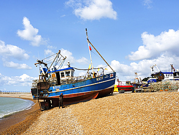 Fishing Boat Arriving in Hastings East Sussex