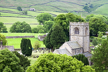 St. Wilfrids Church in the village of Burnsall in Wharfedale, Yorkshire Dales, Yorkshire, England, United Kingdom, Europe