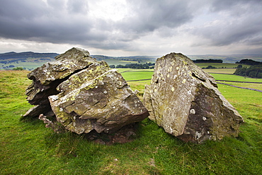 Split stone at Norber, Yorkshire, England, United Kingdom, Europe