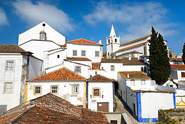 View over the old town, Obidos, Estremadura, Portugal, Europe