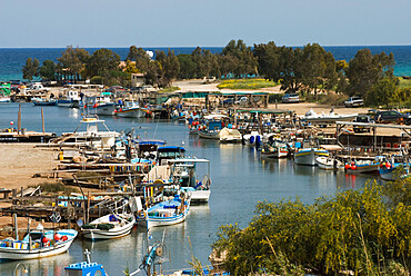 View along fishing creek, Potamos Tou Liopetri, Cyprus, Mediterranean, Europe