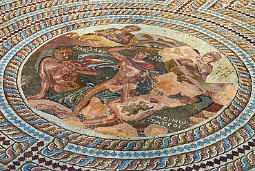 Roman mosaic, Archaeological Park, Paphos, UNESCO World Heritage Site, Cyprus, Europe