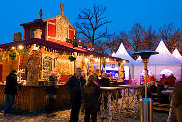 Gluhwein stall in the Charlottenburg Palace Christmas market, Berlin, Germany, Europe