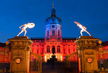 Charlottenburg Palace (Schloss Charlottenburg) at night, Berlin, Germany, Europe