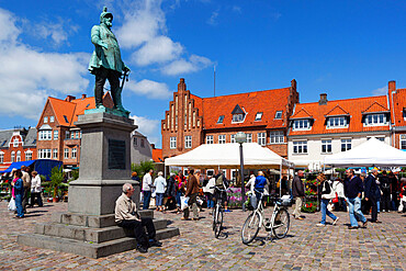 Torvet (Koge Torv) on market day, Koge, Zealand, Denmark, Scandinavia, Europe