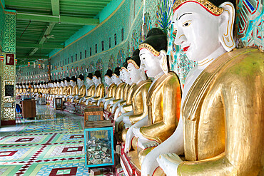 Umin Thounzeh (30 Caves) Pagoda, containing 45 Buddha statues, Sagaing Hill, Sagaing, near Mandalay, Myanmar (Burma), Asia