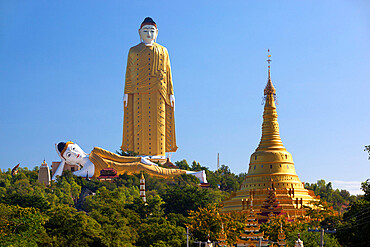 Bodhi Tataung, the world's tallest standing Buddha at 424 feet, near Monywa, Monywa Region, Myanmar (Burma), Asia