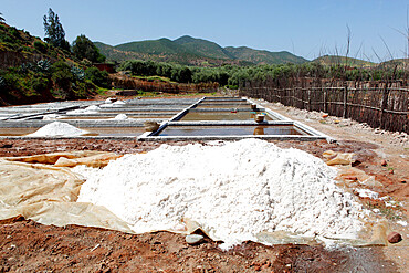 Salt evaporation ponds, Ourika Valley, Atlas Mountains, Morocco, North Africa, Africa