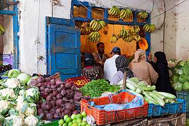 Fruit and vegetable market in the souk inside Medina, Essaouira, Atlantic coast, Morocco, North Africa, Africa