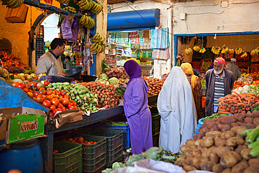 Fruit and vegetable market in the souk inside Medina, Essaouira, Atlantic coast, Morocco, North Africa, Africa