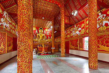 Prayer hall of Wat Phra That Lampang Luang Buddhist temple, Lampang, Northern Thailand, Thailand, Southeast Asia, Asia