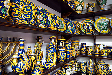 Locally made ceramics, Caltagirone, Sicily, Italy, Europe