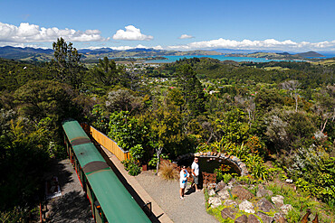 View over Hauraki Gulf from Eyefull Tower, Driving Creek Railway, Coromandel, Coromandel Peninsula, Waikato, North Island, New Zealand, Pacific