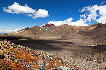 Tongariro Alpine Crossing with Mount Ngauruhoe, Tongariro National Park, UNESCO World Heritage Site, North Island, New Zealand, Pacific