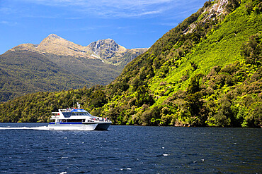 Patea Explorer cruise boat, Doubtful Sound, Fiordland National Park, UNESCO World Heritage Site, South Island, New Zealand, Pacific