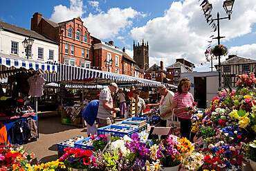 Ludlow market, Castle Square, Ludlow, Shropshire, England, United Kingdom, Europe