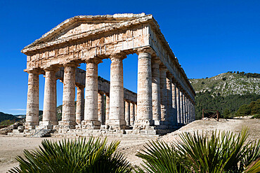 View of the Greek Doric Temple, Segesta, Sicily, Italy, Europe