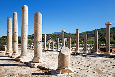 Ruined colonnaded Main Street, Patara, near Kalkan, Lycia, Antalya Province, Mediterranean Coast, Southwest Turkey, Anatolia, Turkey, Asia Minor, Eurasia