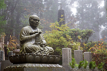 Buddhist cemetery of Oku-no-in, Koyasan (Koya-san), Kansai, Japan, Asia