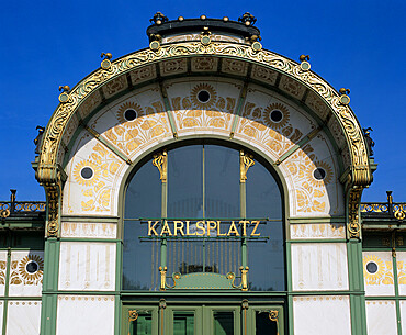 Ornate entrance of subway station, Vienna, Austria, Europe