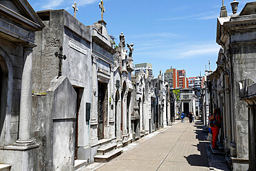 Family mausoleums in the Cementerio de la Recoleta, Buenos Aires, Argentina, South America