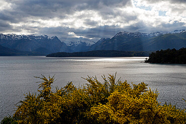 View across Lake Nahuel Huapi, Villa La Angostura, Nahuel Huapi National Park, Lake District, Argentina, South America