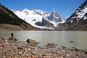 Laguna Torre with view of Cerro Torre and Glaciar Grande, El Chalten, Patagonia, Argentina, South America