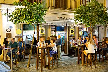 Tabanco Plateros at night, Jerez de la Frontera, Cadiz province, Andalucia, Spain, Europe