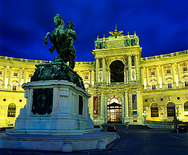 Hofburg at night, UNESCO World Heritage Site, Vienna, Austria, Europe