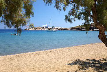 View over Apokofto beach, Chrisopigi, Sifnos, Cyclades, Aegean Sea, Greek Islands, Greece, Europe