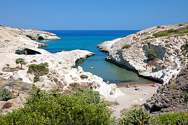 Kapros beach on north east coast, Pachena, Milos, Cyclades, Aegean Sea, Greek Islands, Greece, Europe