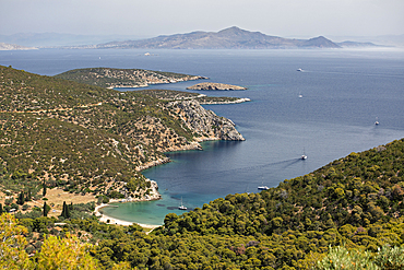 Vagionia Bay beach, Poros, Saronic islands, Greek Islands, Greece, Europe