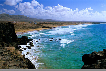 North coast beach, near El Cotillo, Fuerteventura, Canary Islands, Spain, Atlantic, Europe