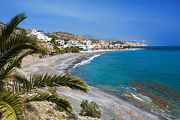 Beach view, Mirtos, Lasithi region, Crete, Greek Islands, Greece, Europe