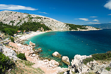 Secluded beach, Baska, Krk Island, Kvarner Gulf, Croatia, Adriatic, Europe