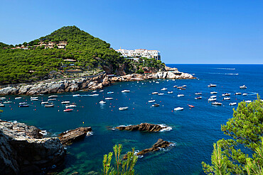 View over bay, Sa Tuna, near Begur, Costa Brava, Catalonia, Spain, Mediterranean, Europe