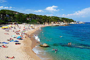 Beach scene, Platja d'Aro, Costa Brava, Catalonia, Spain, Mediterranean, Europe