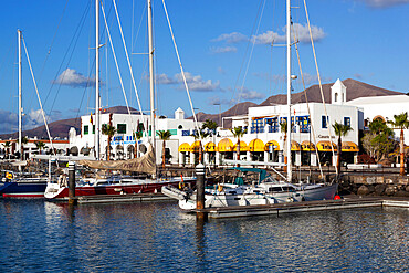 View over Marina, Playa Blanca, Lanzarote, Canary Islands, Spain