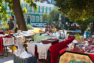 Street market on Praca do Principe Real, Bairro Alto, Lisbon, Portugal, Europe