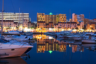 Dusk over the marina, Vilamoura, Algarve, Portugal, Europe