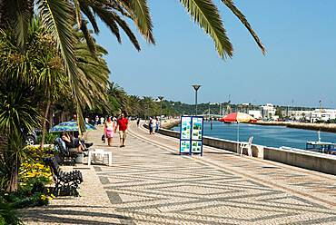 Promenade alongside Ribeira de Bensafrim, Lagos, Algarve, Portugal, Europe