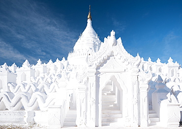 Exterior of Hsinbyume Paya, Mingun, Mandalay Region, Myanmar (Burma), Asia