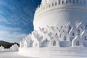 Exterior of Hsinbyume Paya, Mingun, Mandalay Region, Myanmar (Burma), Asia