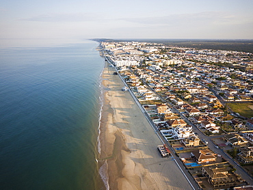 Aerial view of Matalascanas, by drone, Huelva District, Andalucia, Spain, Europe